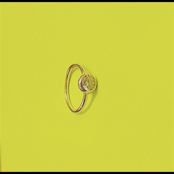 14kt Gold Nose Hoop with Diamond Ball Made With Real Gold - Picture 4 of 4